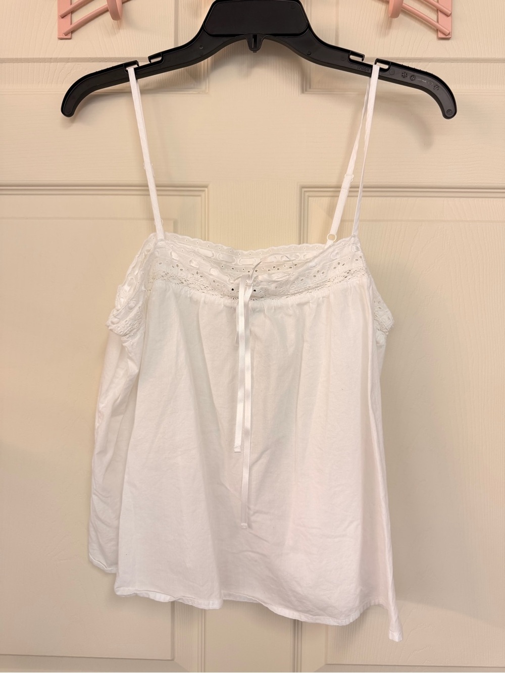 J. Crew White Cotton Lace-Trim Camisole